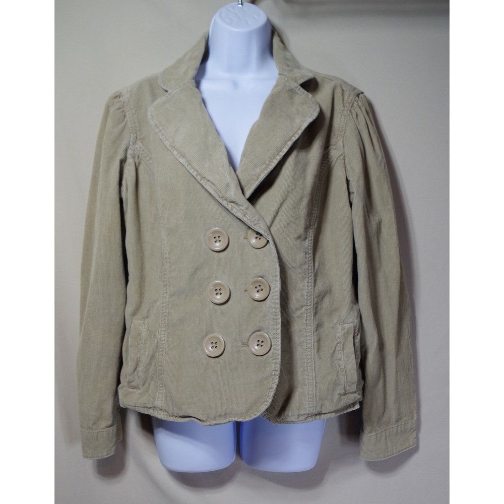 Levi Strauss Signature Woman's XL Tan Khaki Corduroy Double Breasted Jacket